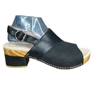 Dansko Women’s Black Leather Madalyn Slingback Sandal Size 40 US 9.5/10